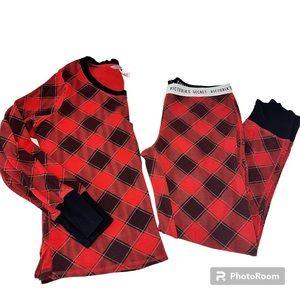 Victoria's Secret | Red and Black Buffalo Plaid Print Pajama 2 Piece Set |Size M